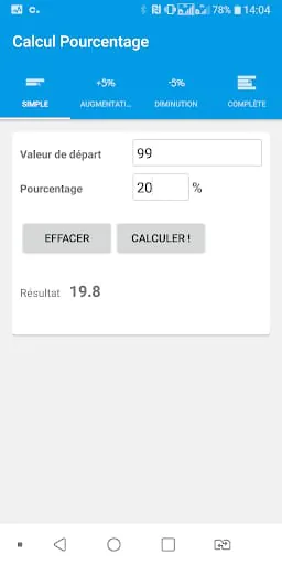 Percentage calculator