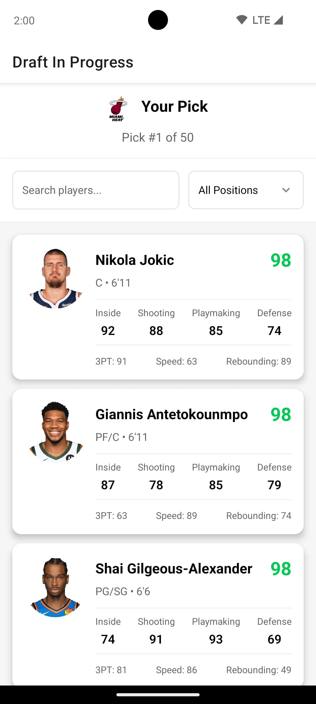 NBA Draft Simulator