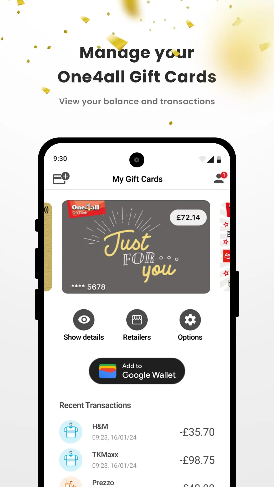 One4all Digital Wallet