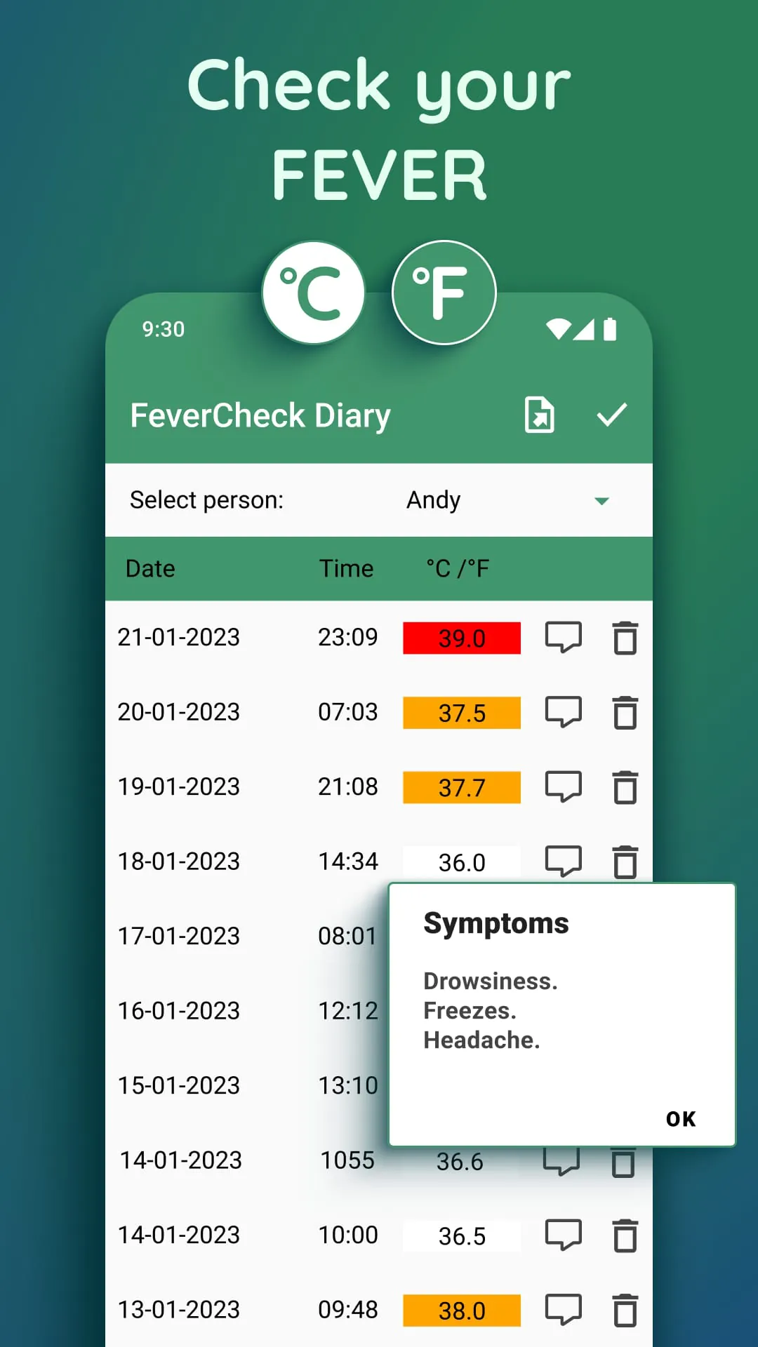 Body Temperature・Fever Tracker