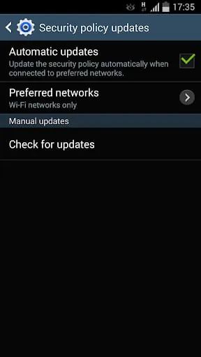Samsung Security Policy Update