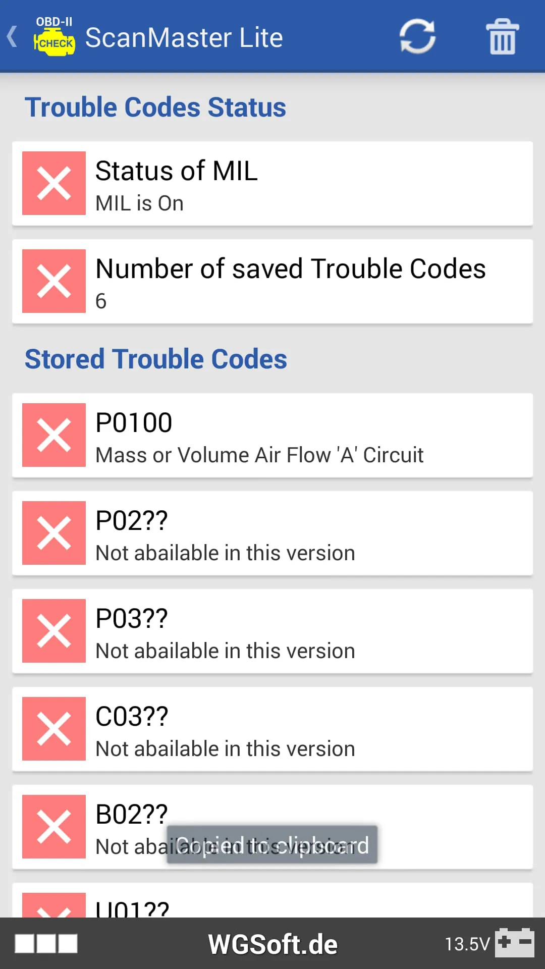 ScanMaster for ELM327 OBD