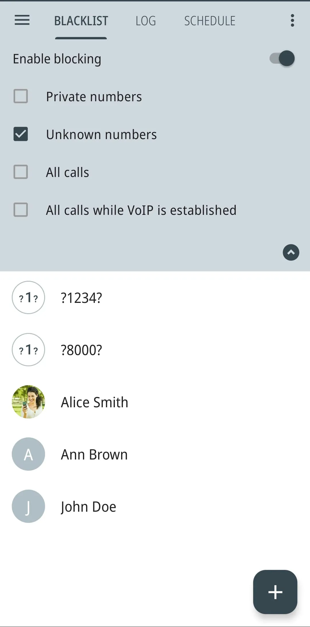 Calls Blacklist