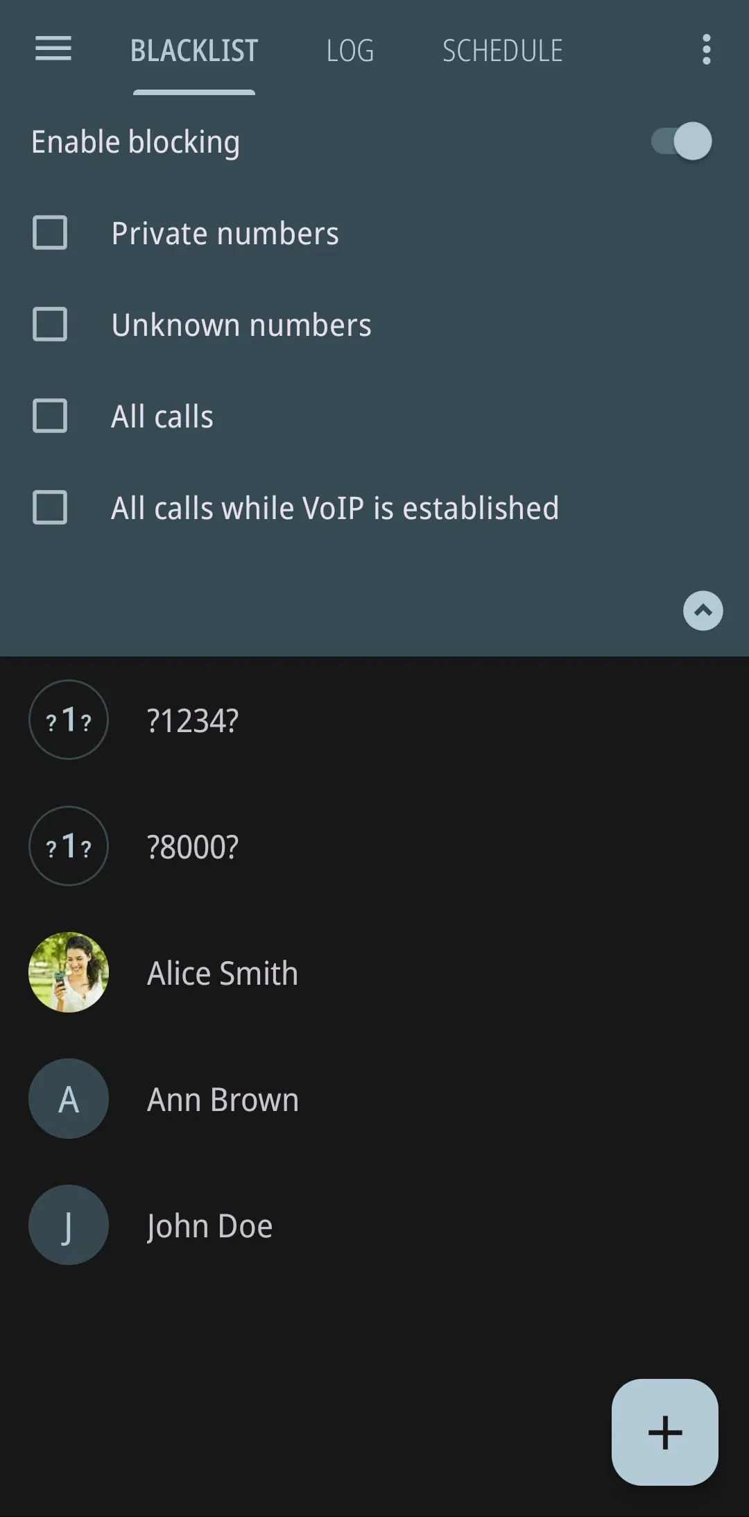 Calls Blacklist