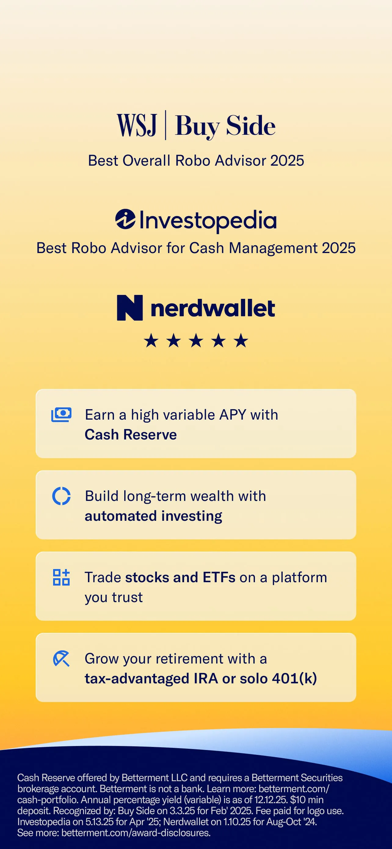 Betterment Invest & Save Money