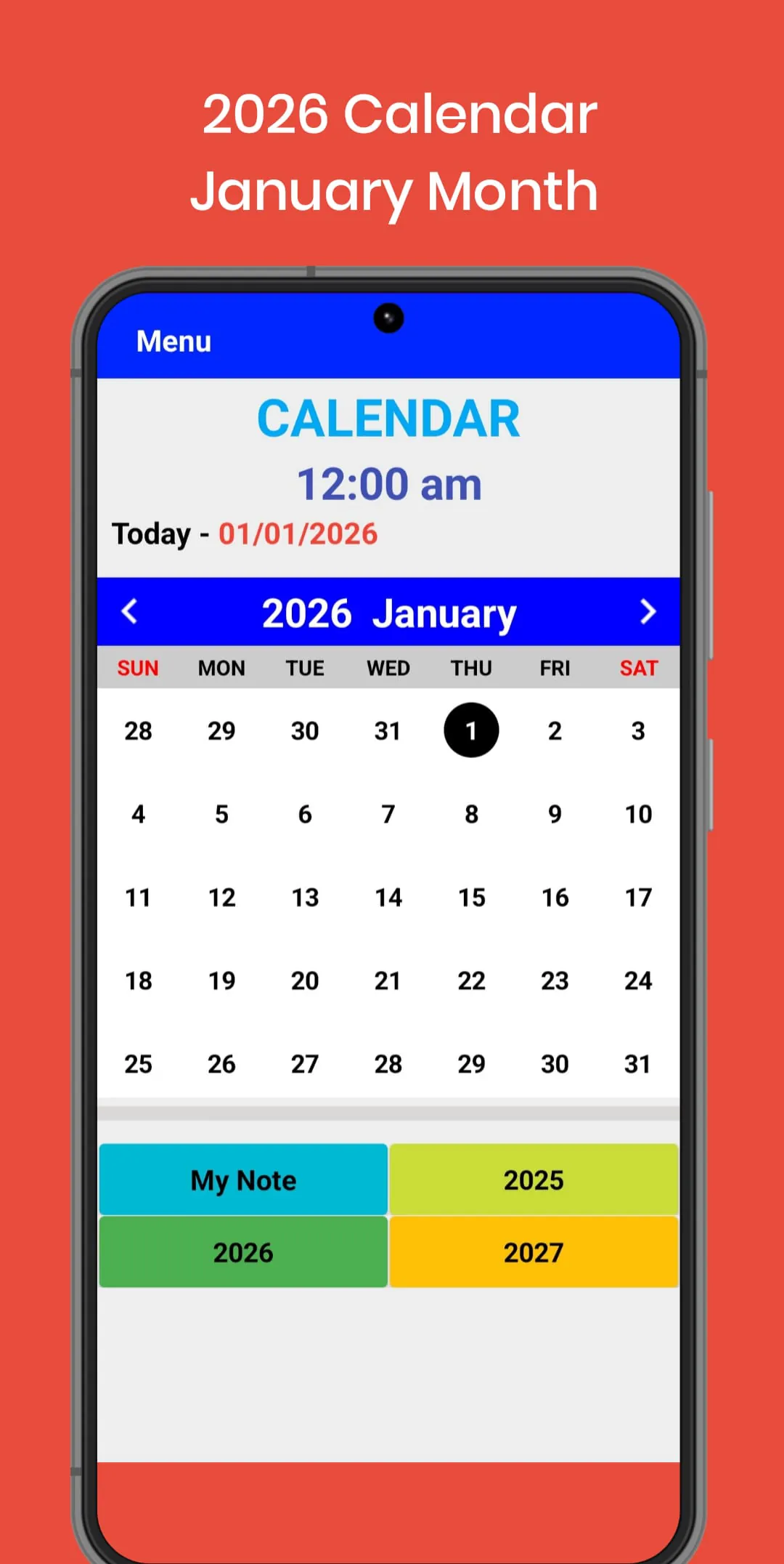 2026 Calendar
