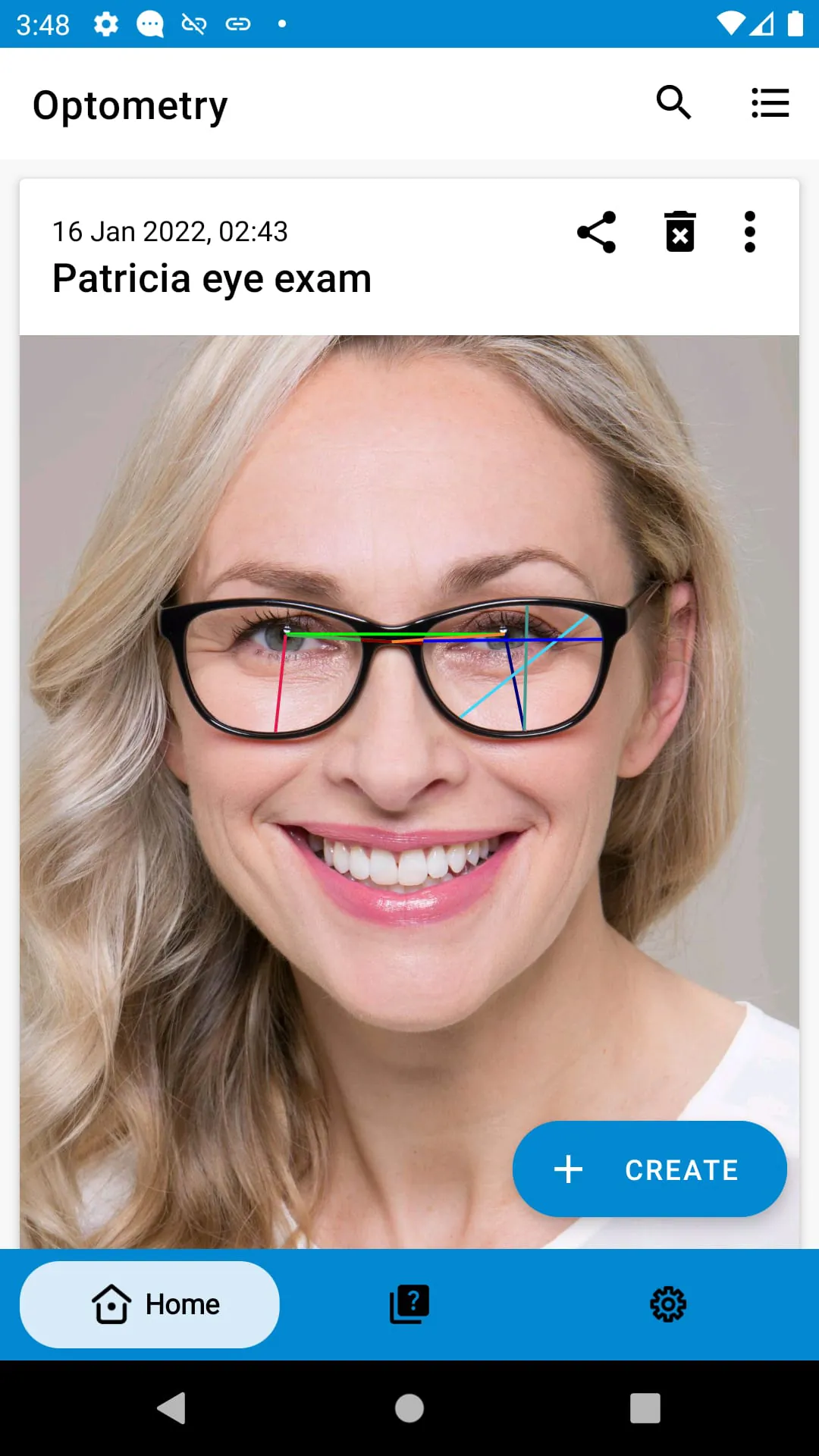 Optometry eye distance measure