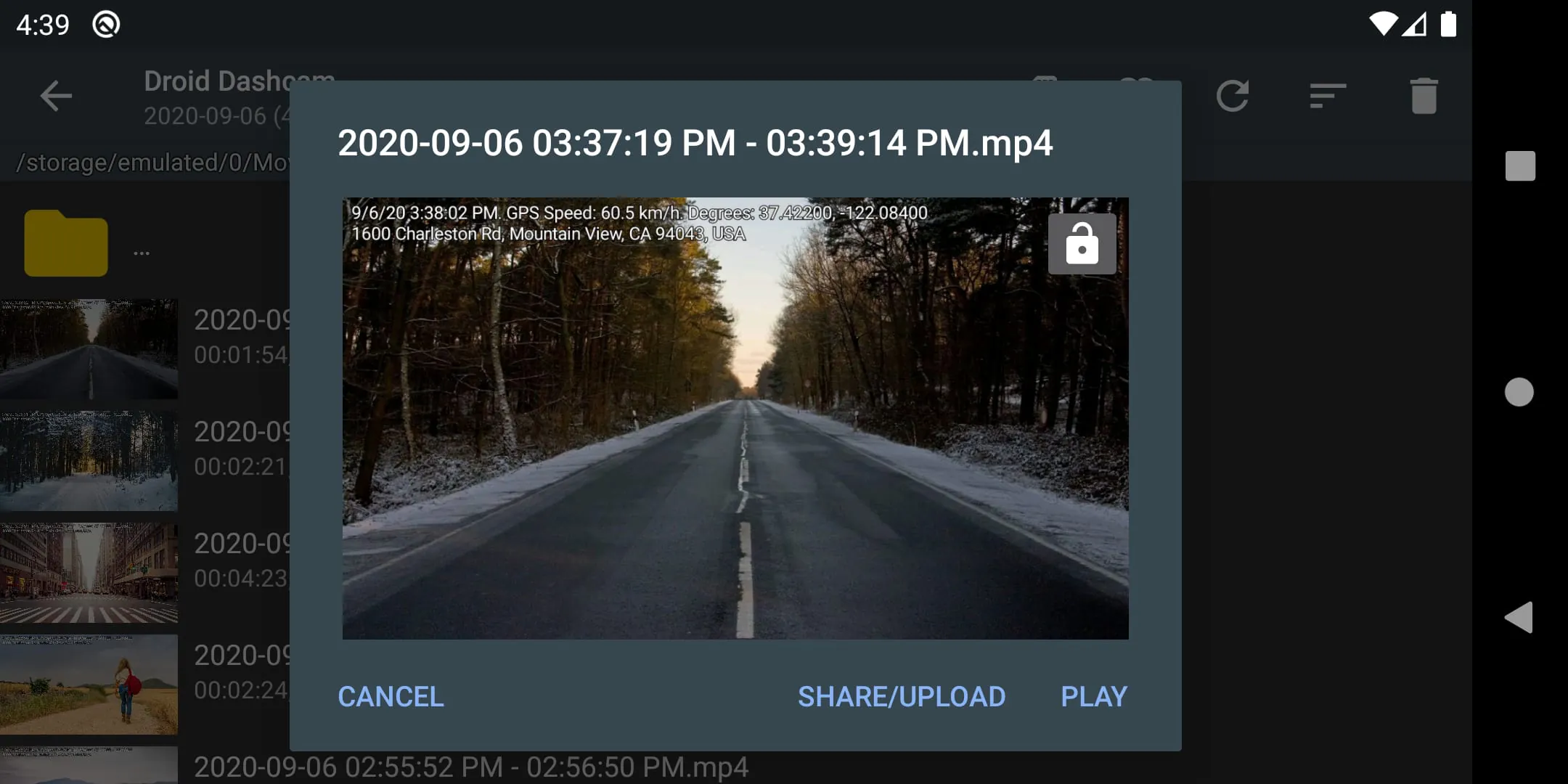 Droid Dashcam