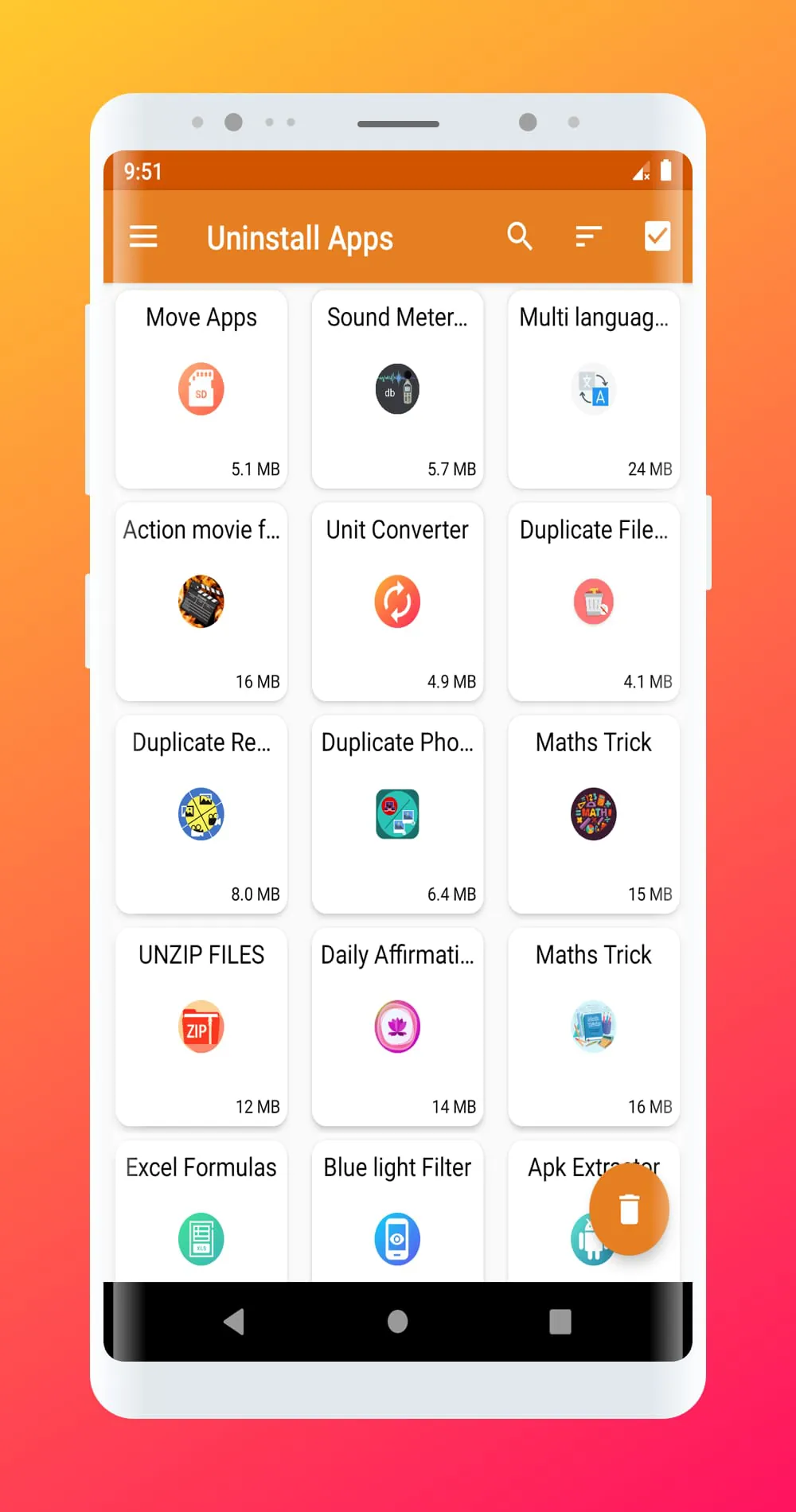 Delete apps