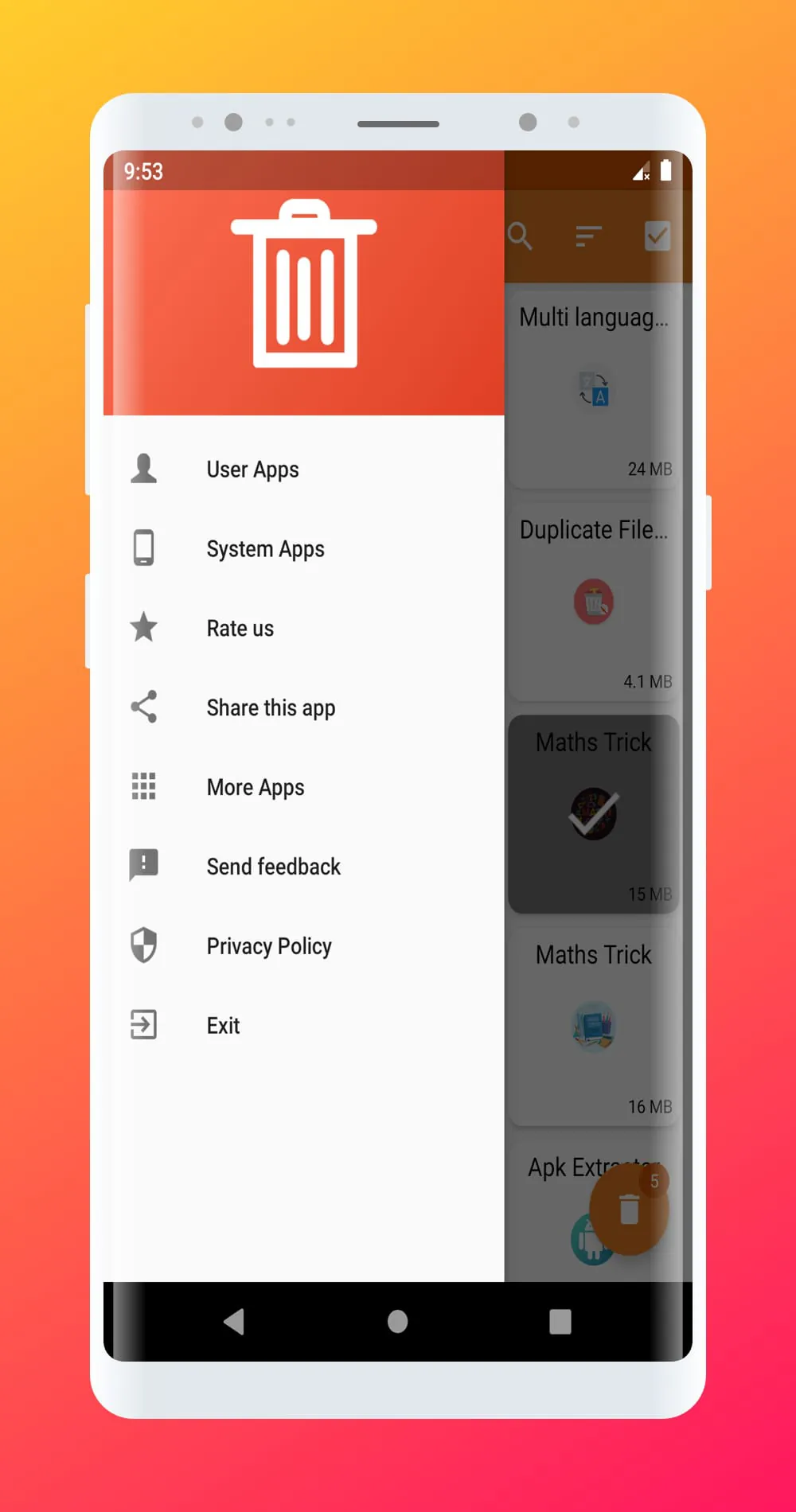 Delete apps