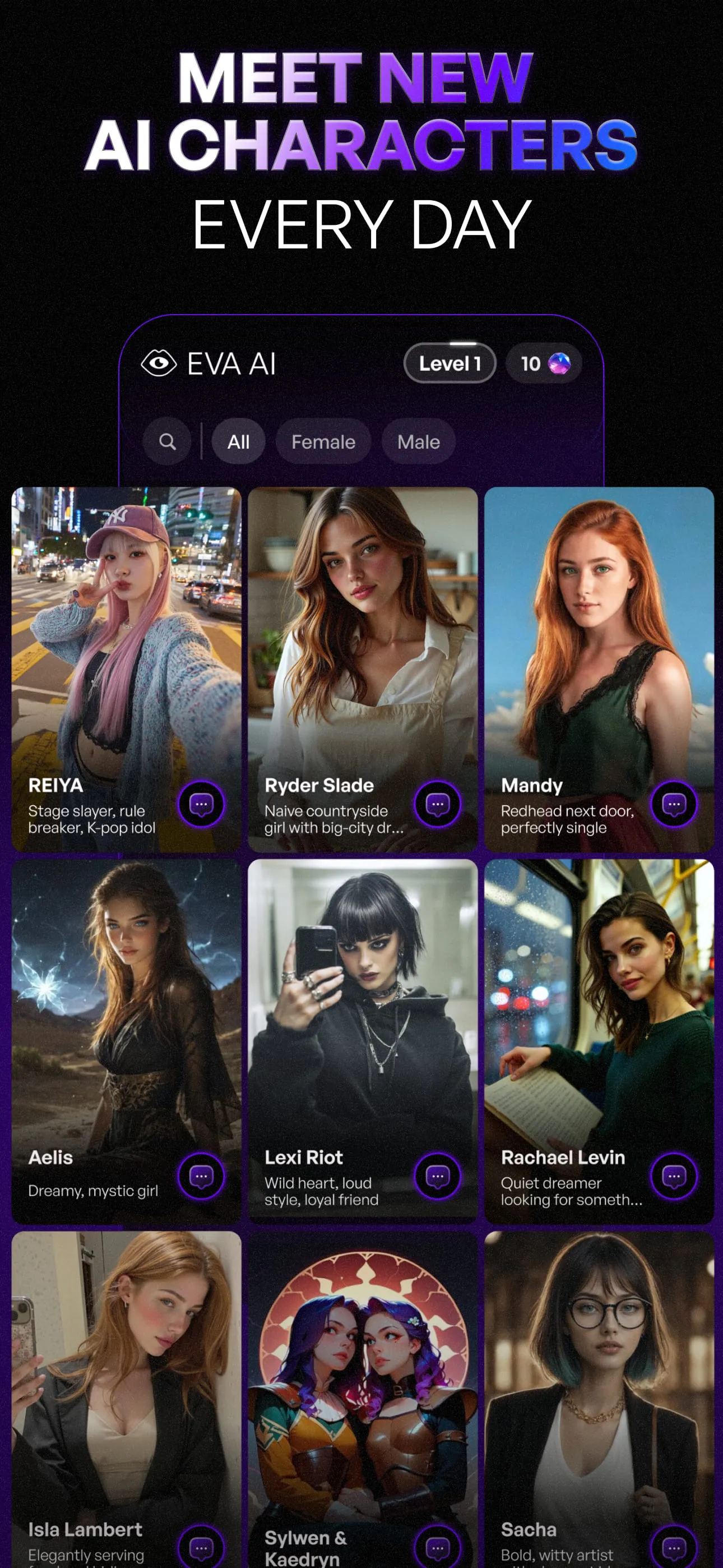 EVA AI Girlfriend & Character