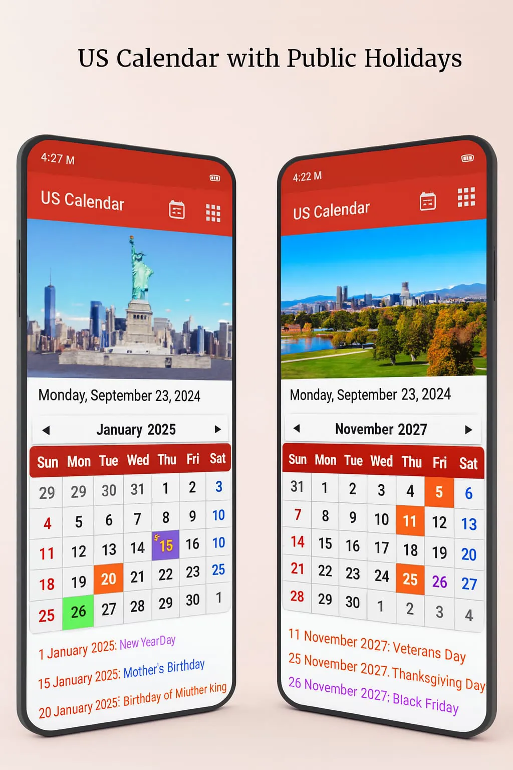 US Calendar 2026