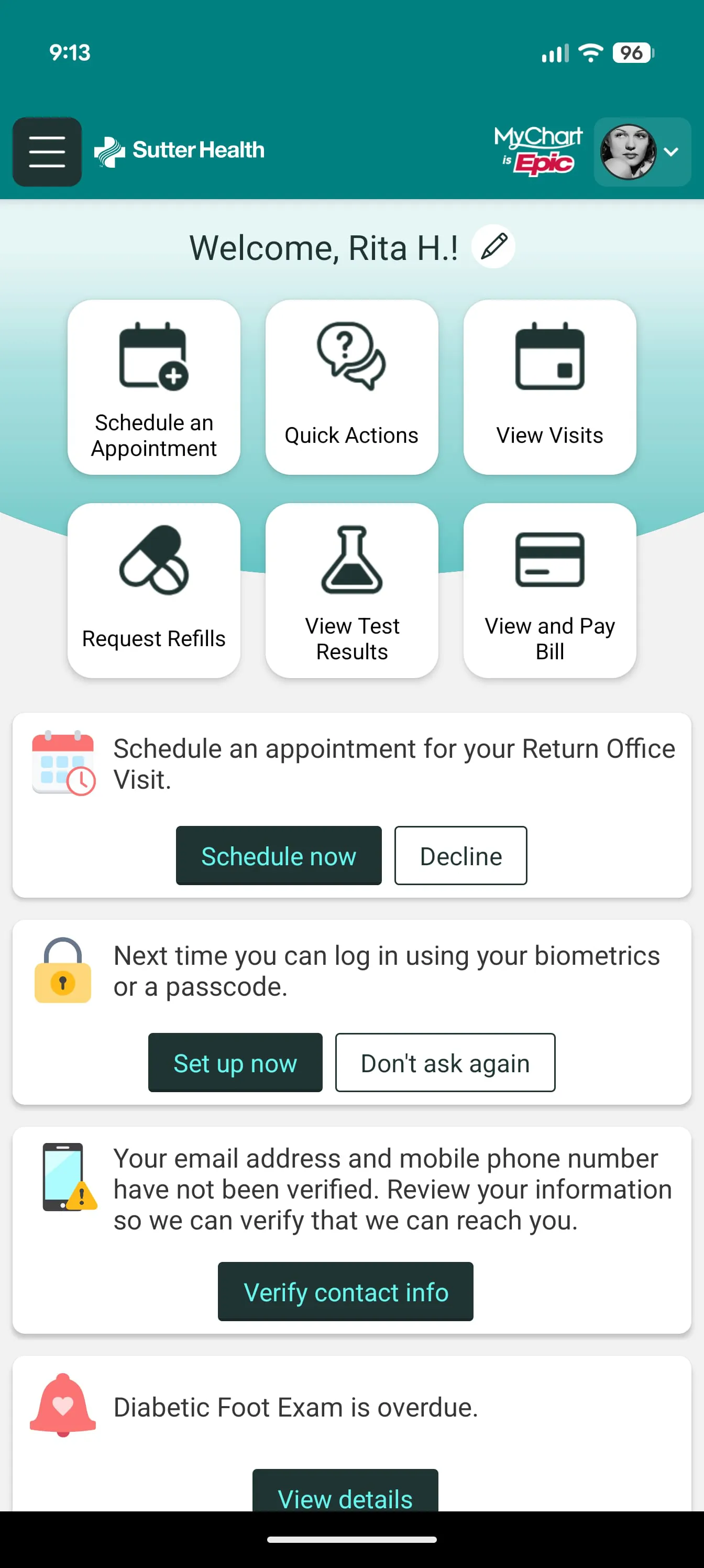 Sutter Health My Health Online