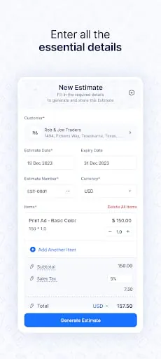 Estimate Generator