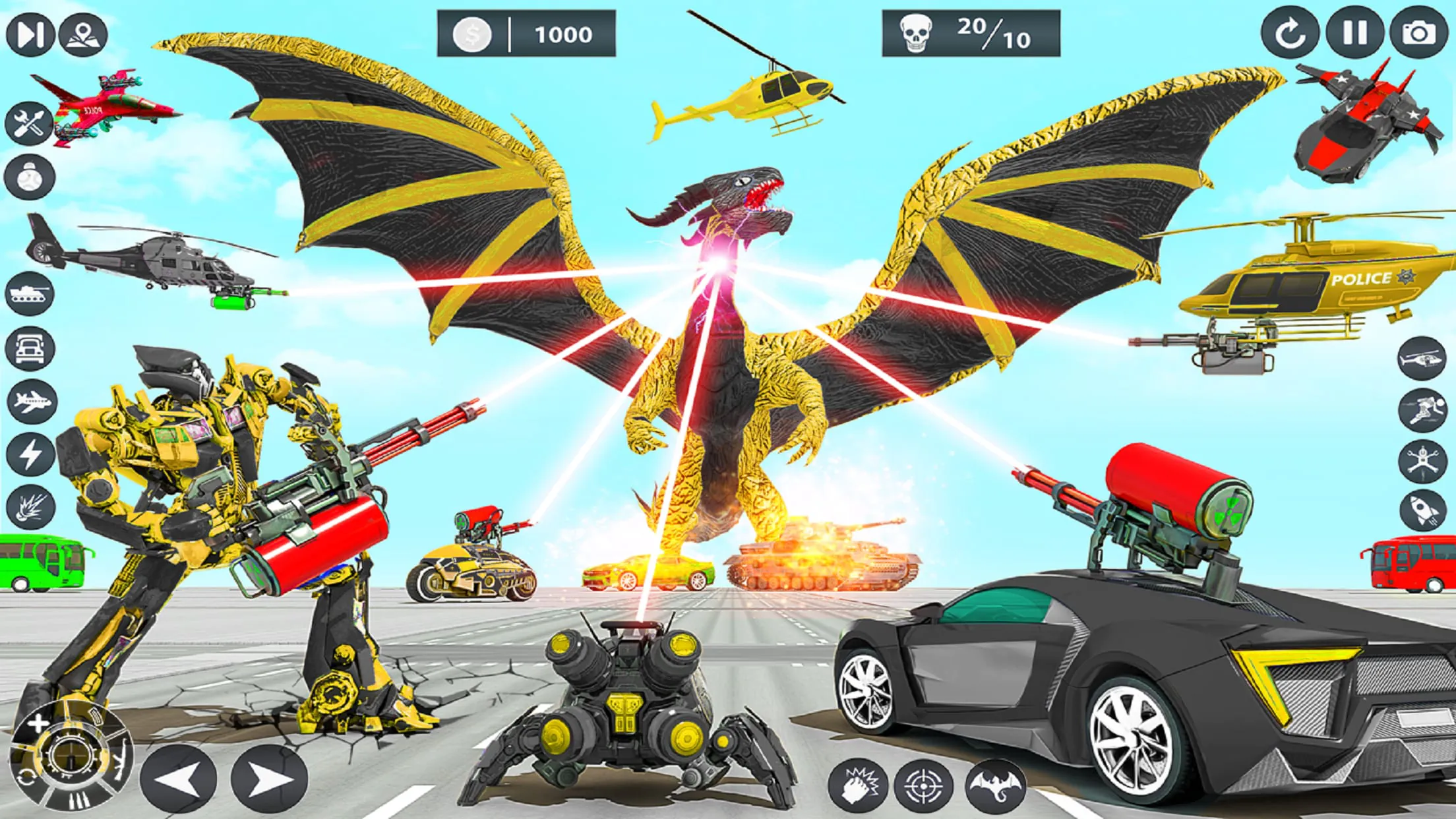 Dragon Robot Police Car Games