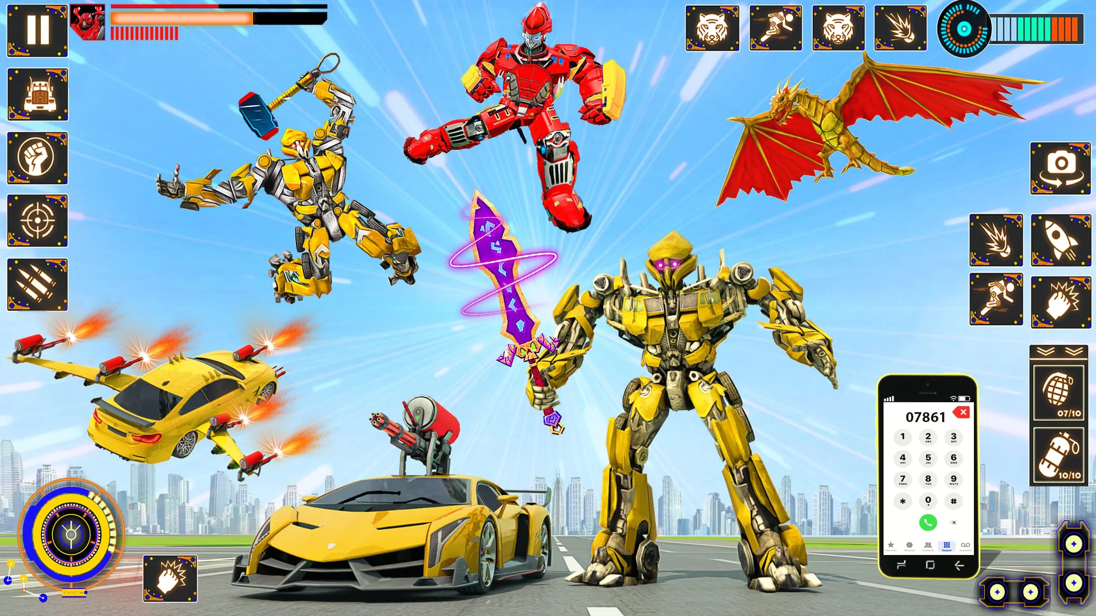 Dragon Robot Police Car Games