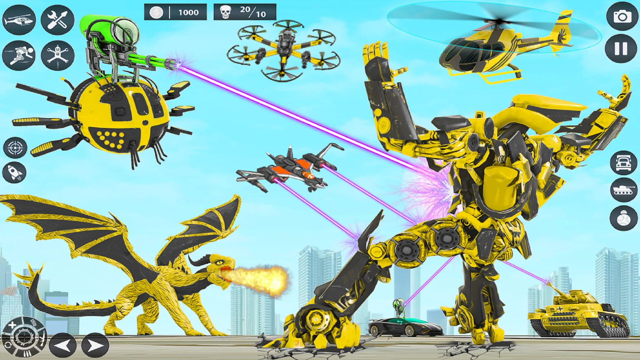 Dragon Robot Police Car Games