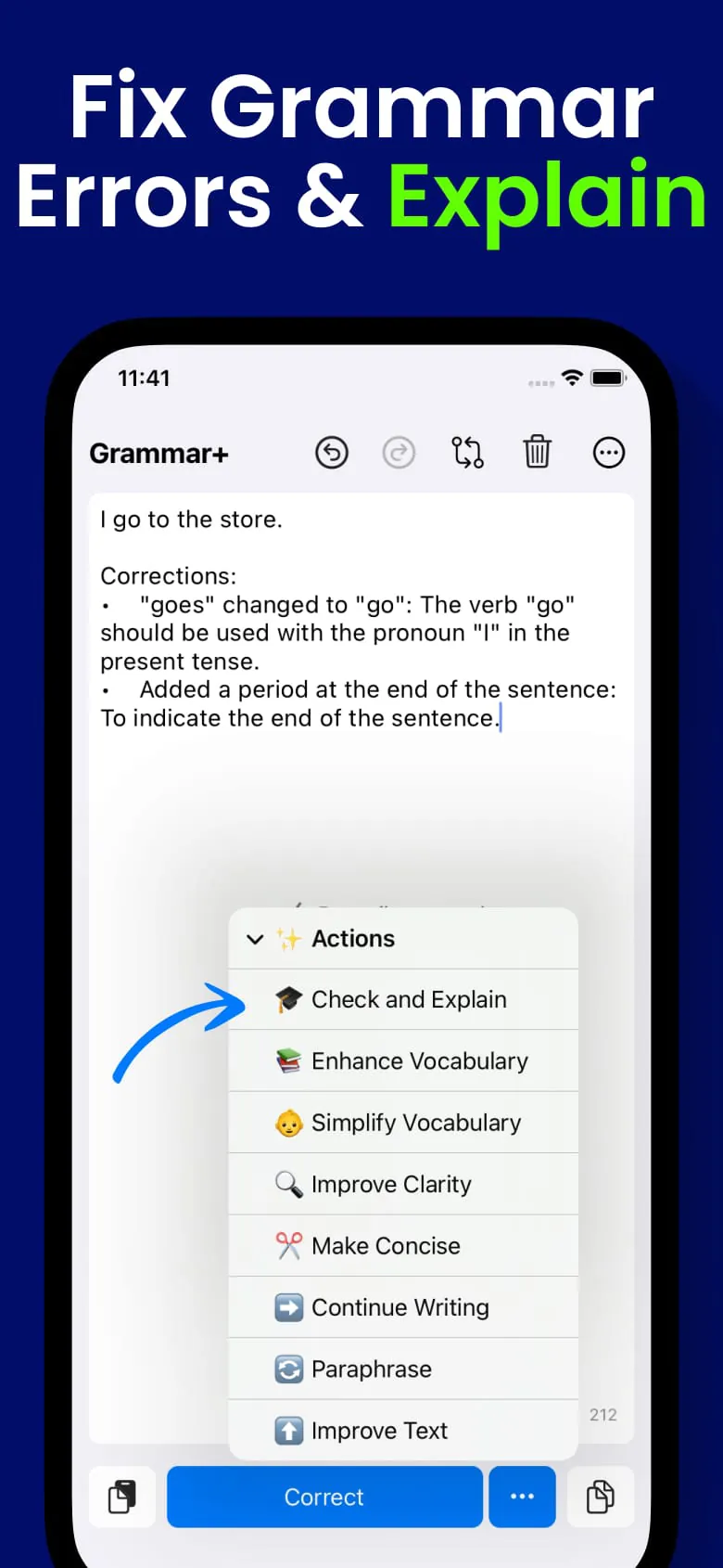 AI Grammar Checker App