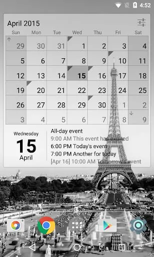 Calendar Widget Month + Agenda