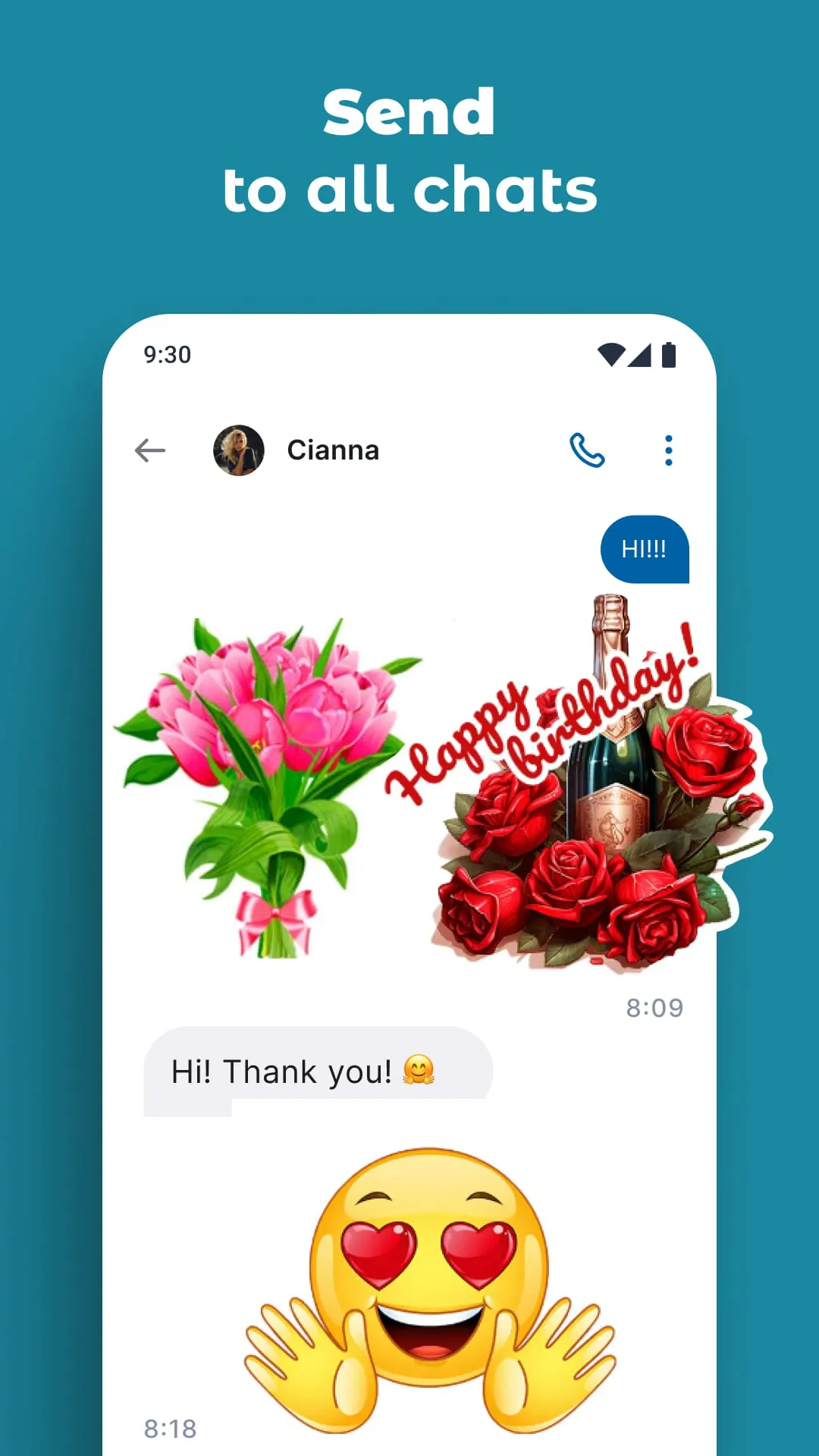 Stickers and emoji
