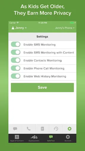 Text Monitoring Parental Contr