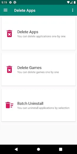 Delete apps