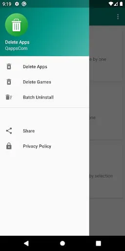 Delete apps