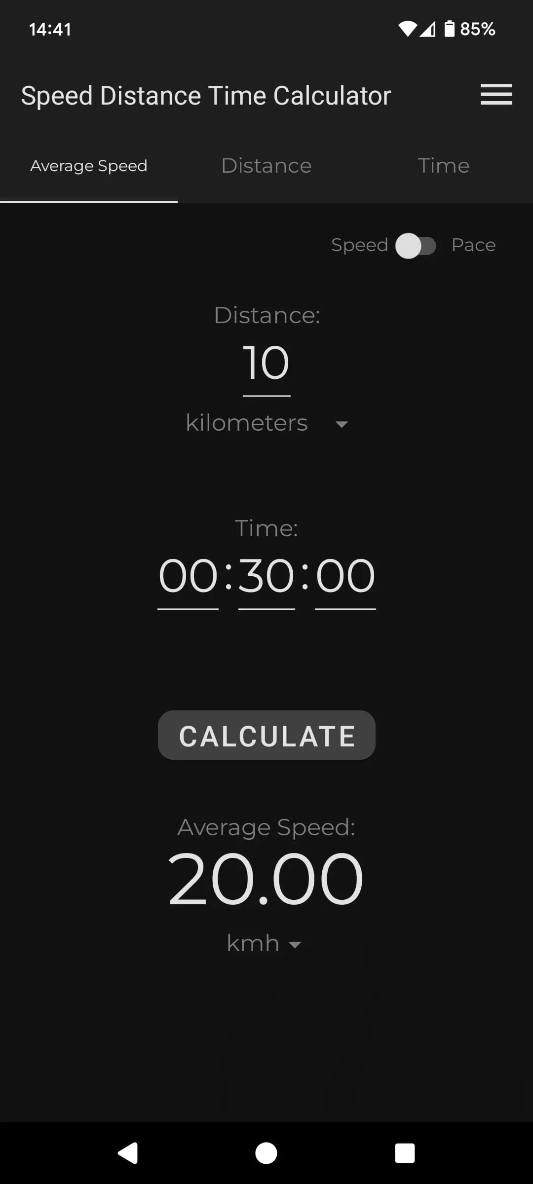 Speed Distance Time Calculator