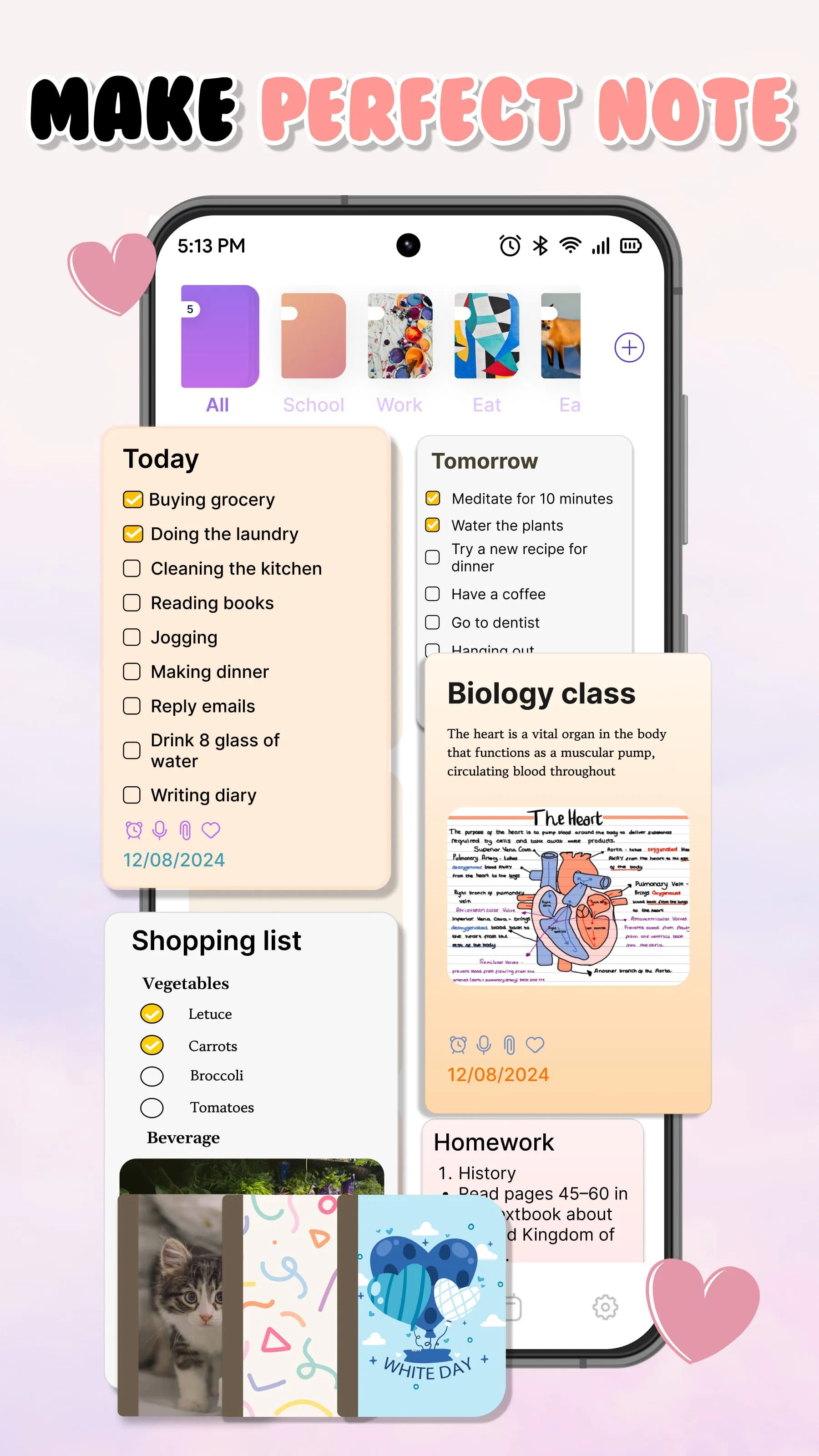 Cute Notes Notebook & Organize