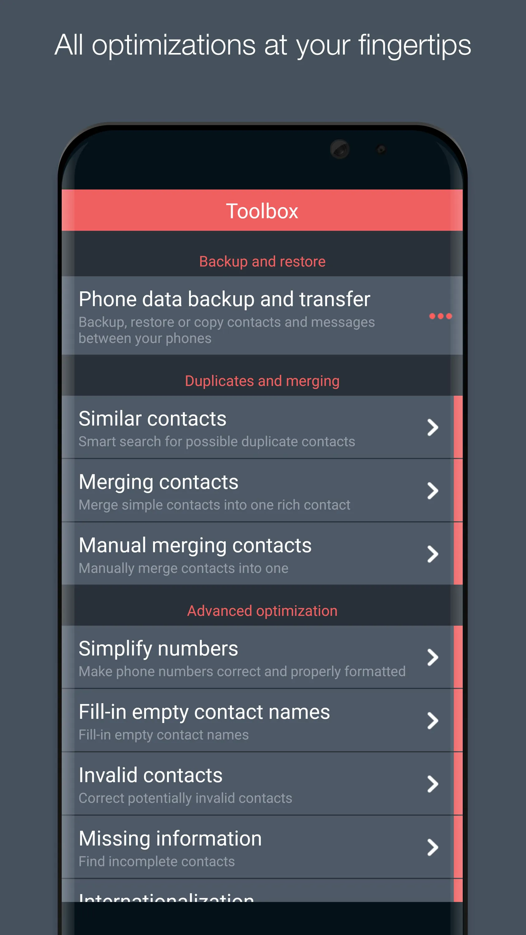 Contacts Optimizer
