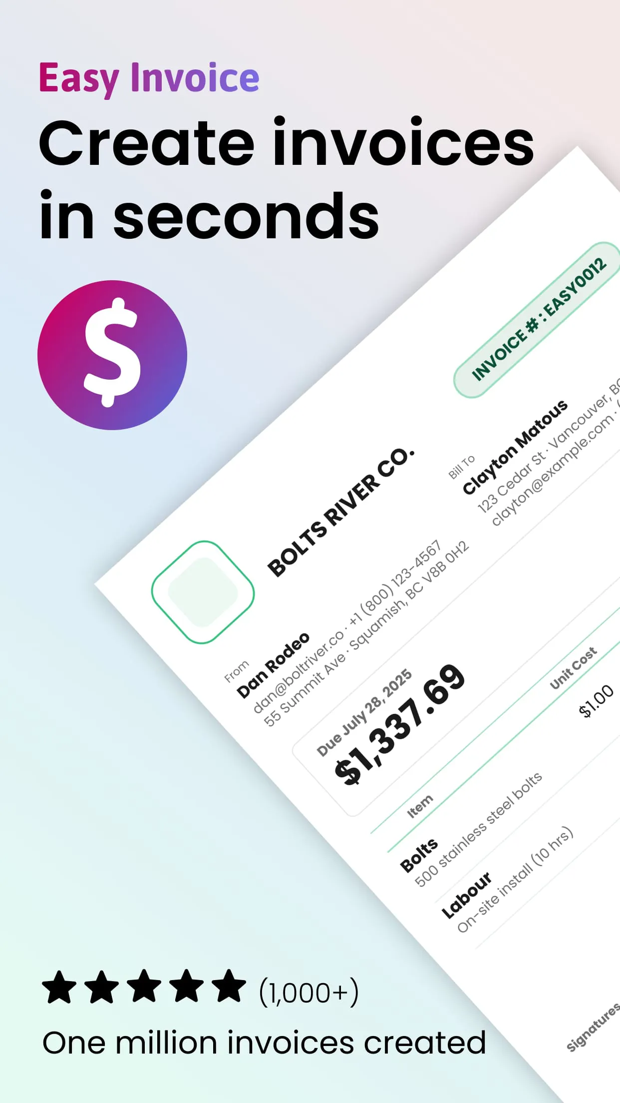 Easy Invoice & Estimate Maker