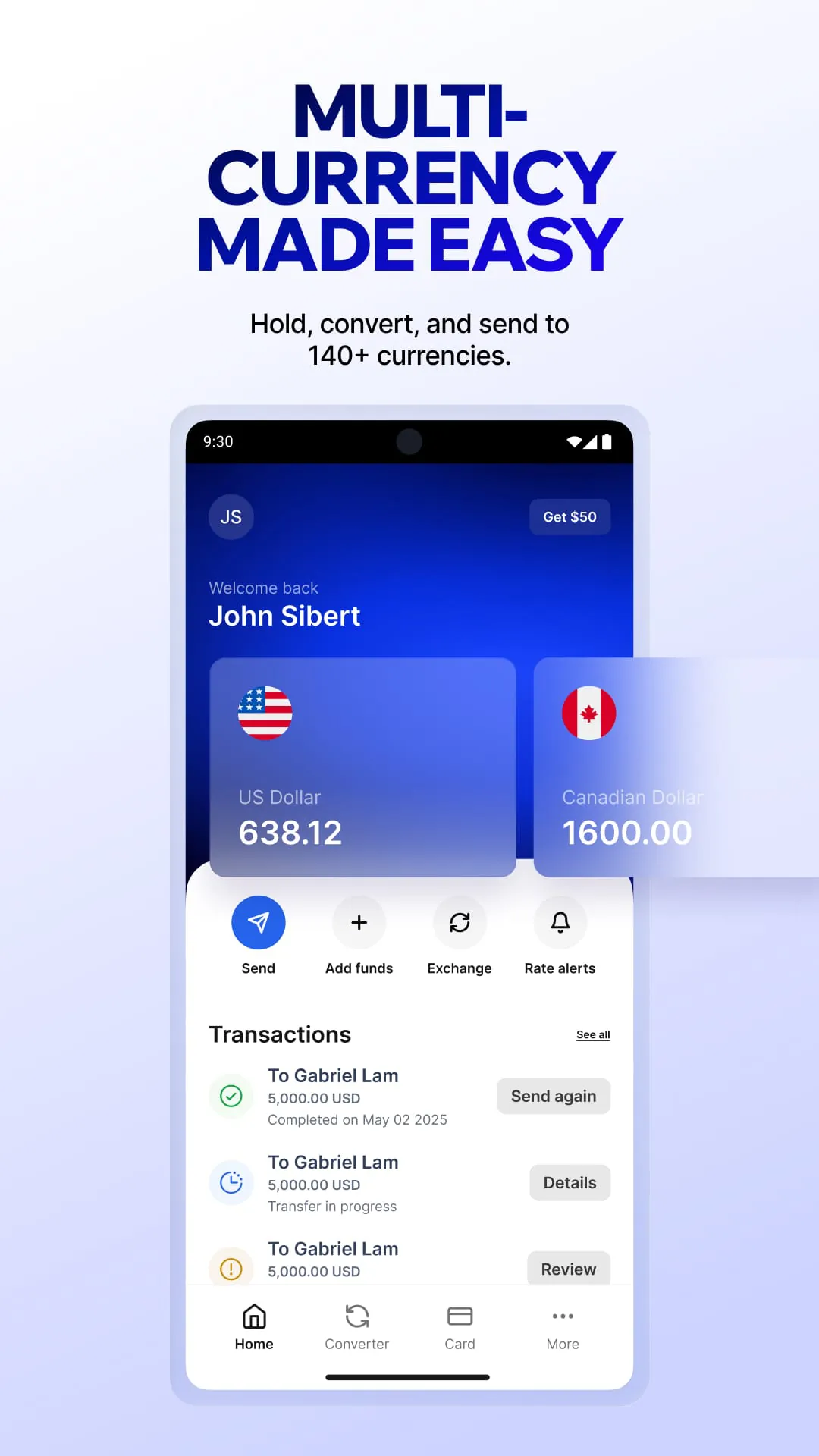 Xe Money Transfer & Converter