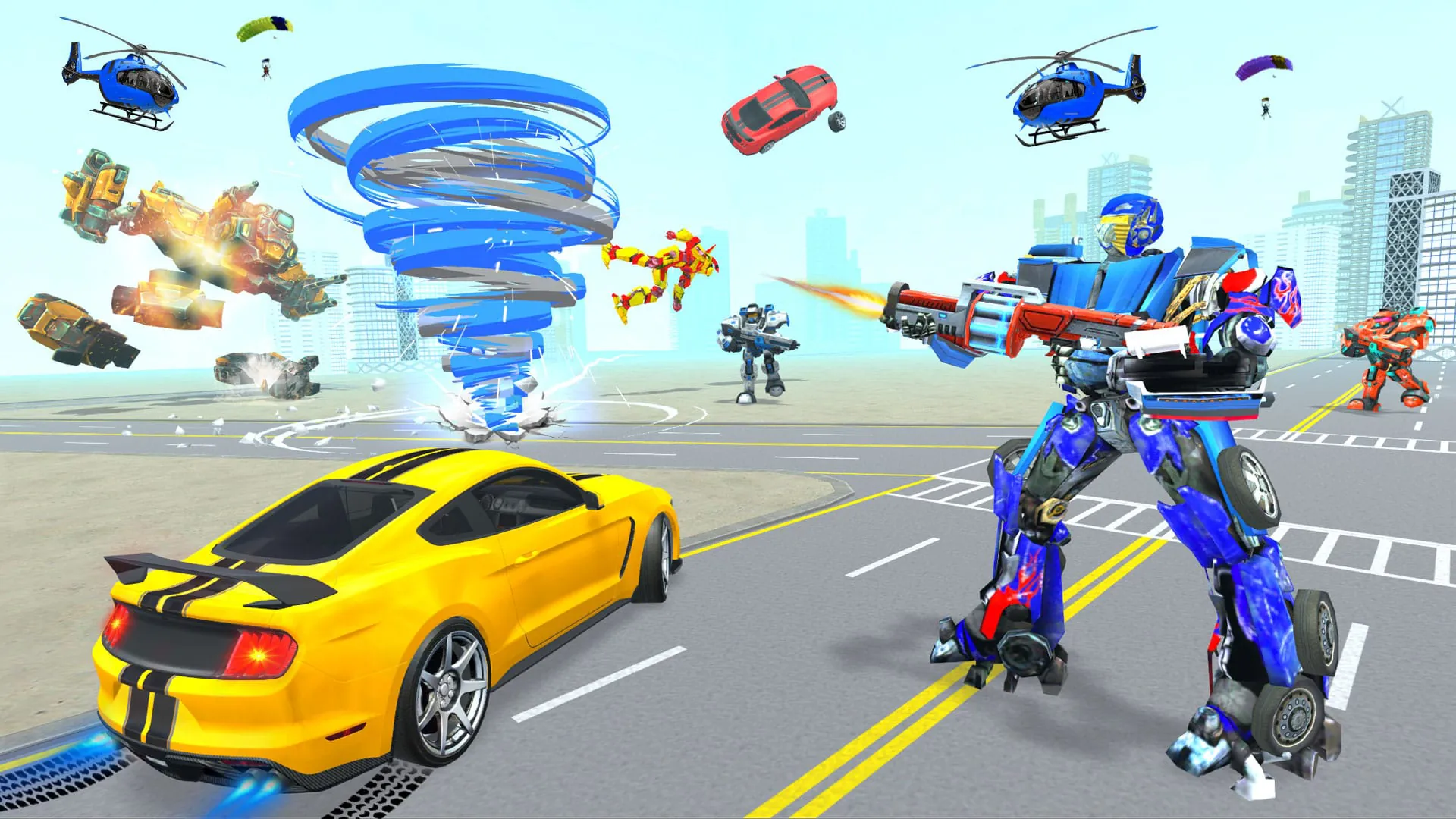 Tornado Robot Shooting Games