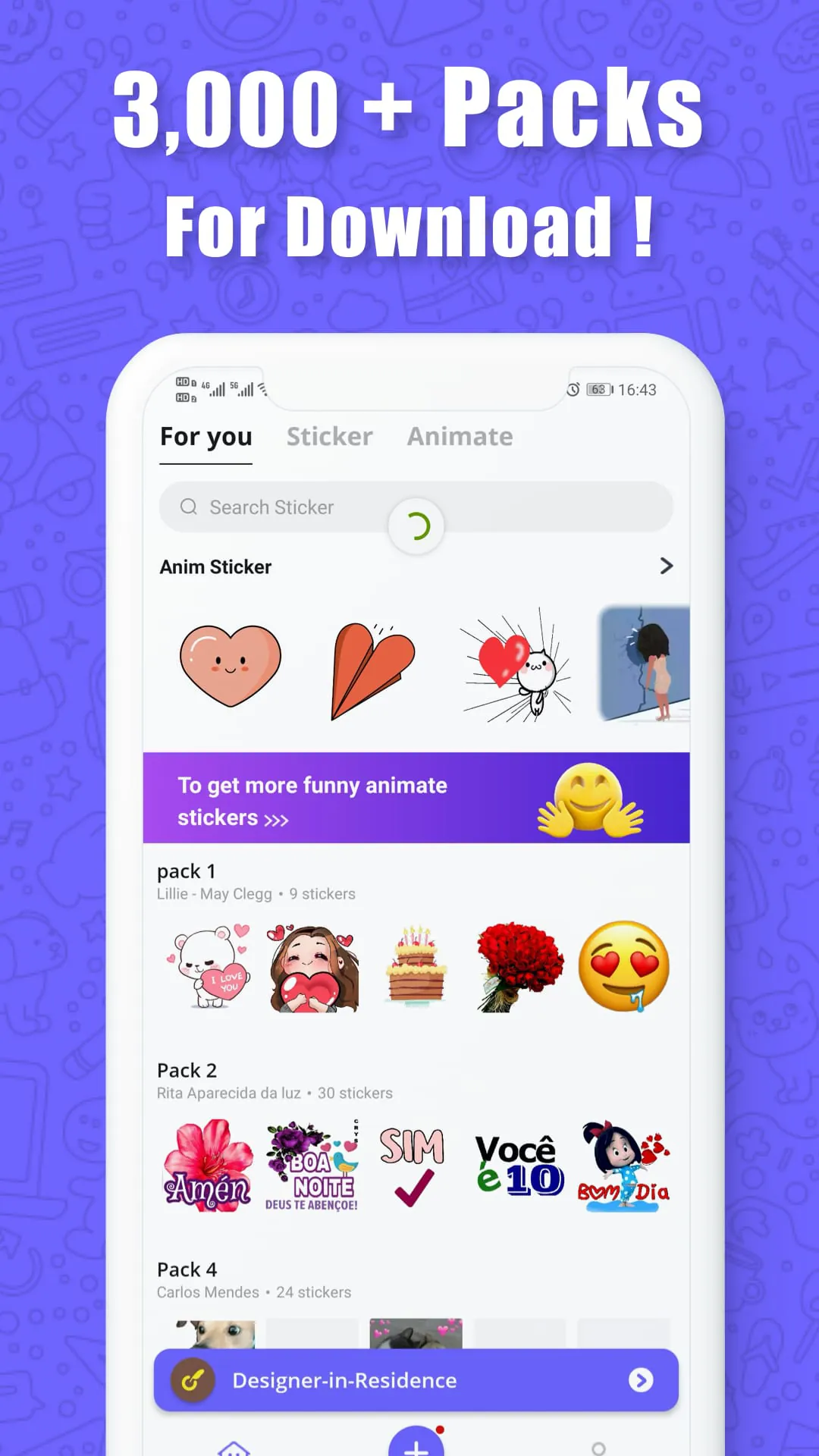 Anim live sticker